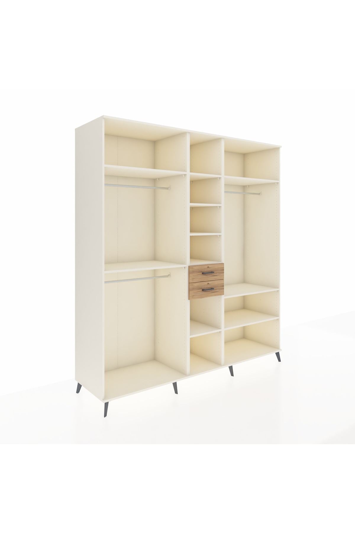 Kronos Dolap 10 Raflı 2 Çekmeceli 3 Askılı 220x59x243 - S784M052V06C