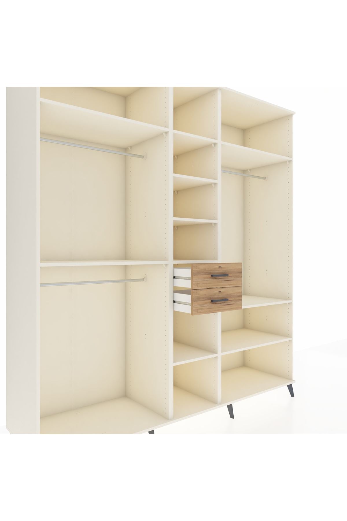 Kronos Dolap 10 Raflı 2 Çekmeceli 3 Askılı 220x59x243 - S784M052V06C