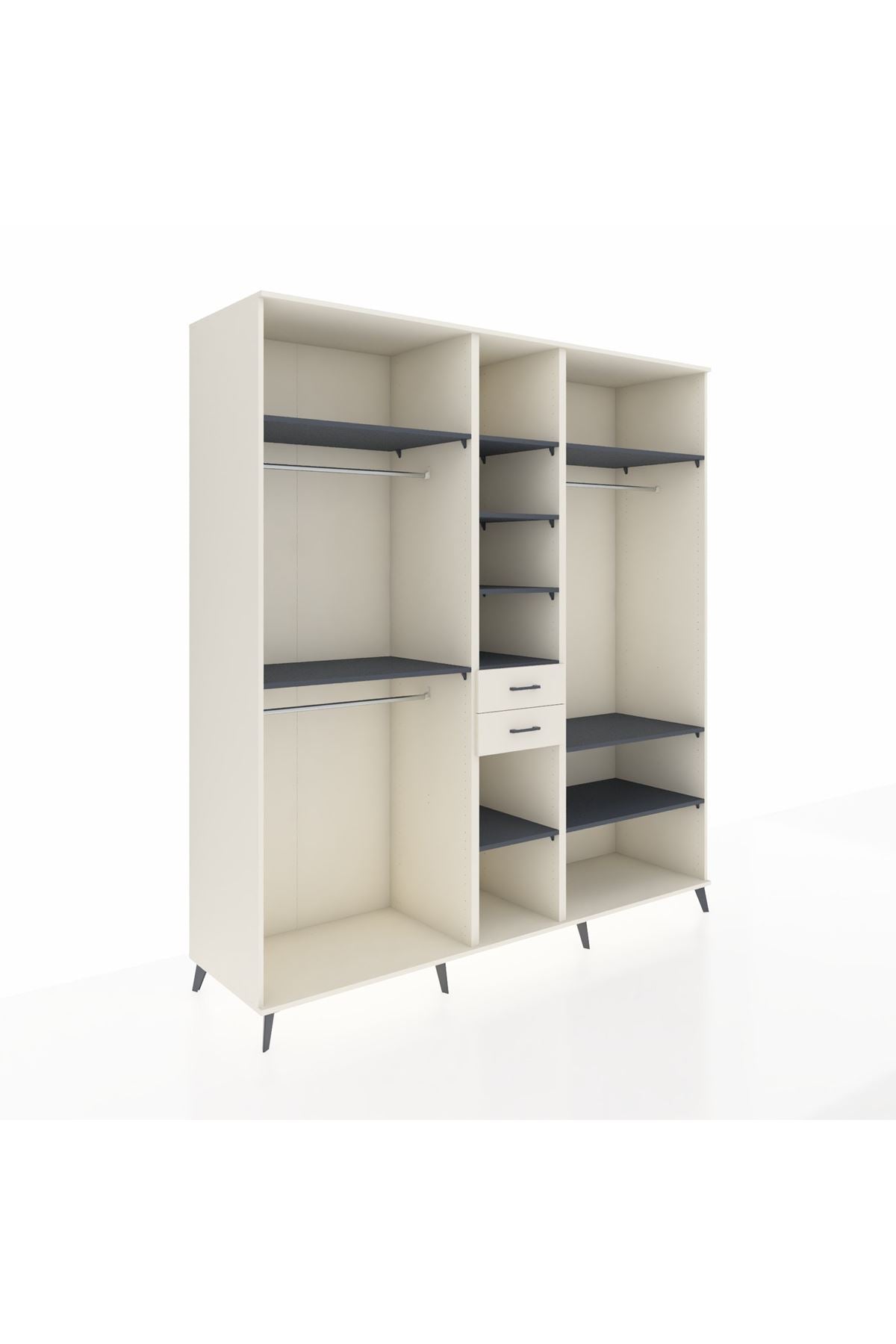 Kronos Dolap 10 Raflı 2 Çekmeceli 3 Askılı 220x59x243 - S784M052V07C