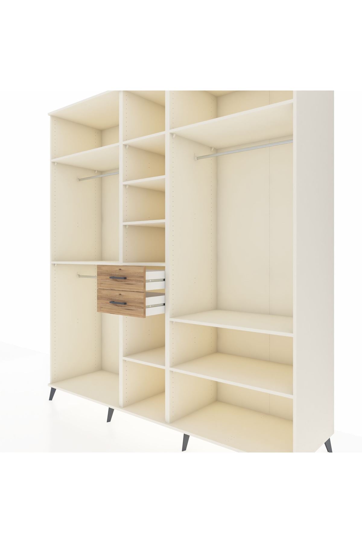 Kronos Dolap 10 Raflı 2 Çekmeceli 3 Askılı 220x59x243 - S784M052V06C