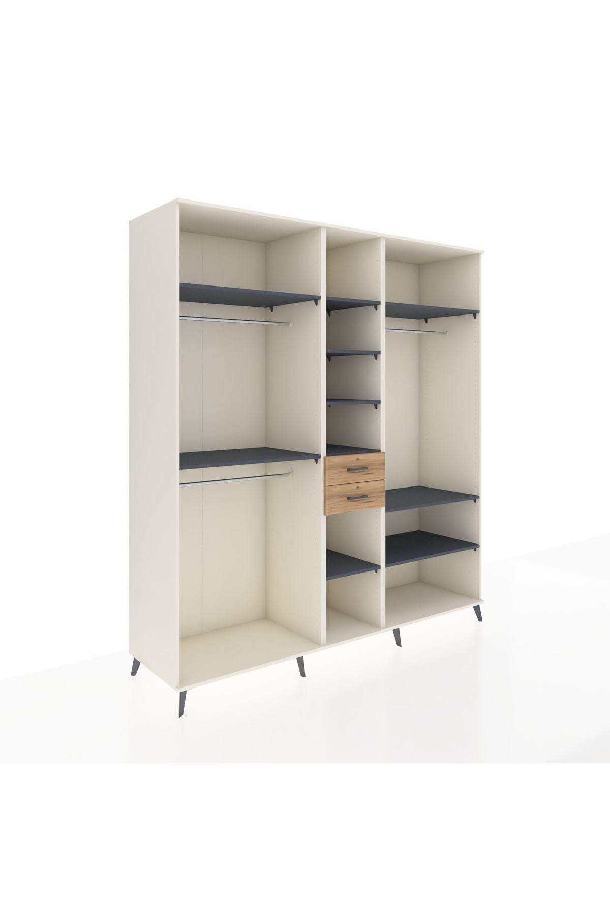 Kronos Dolap 10 Raflı 2 Çekmeceli 3 Askılı 220x59x243 - S784M052V09C