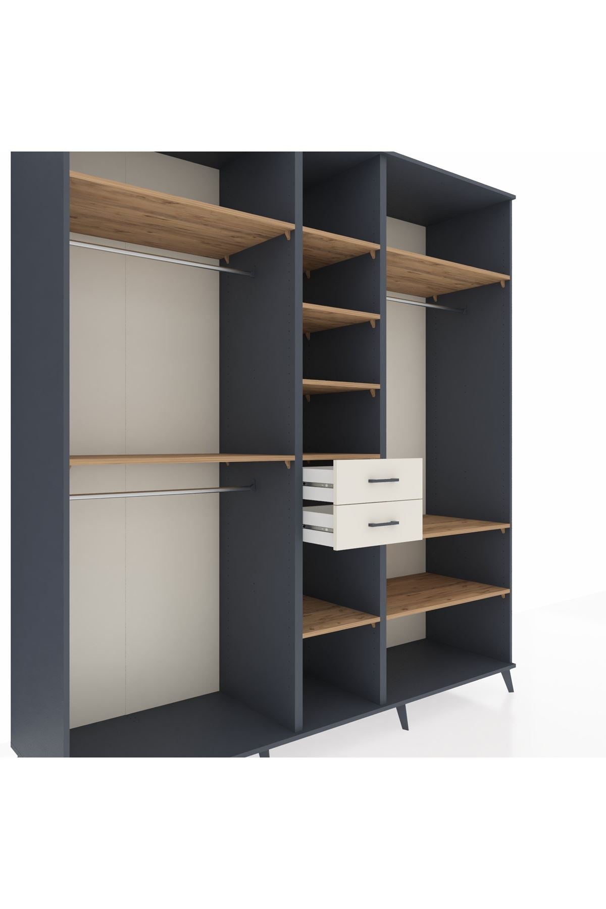 Kronos Dolap 10 Raflı 2 Çekmeceli 3 Askılı 220x59x243 - S784M052V10C