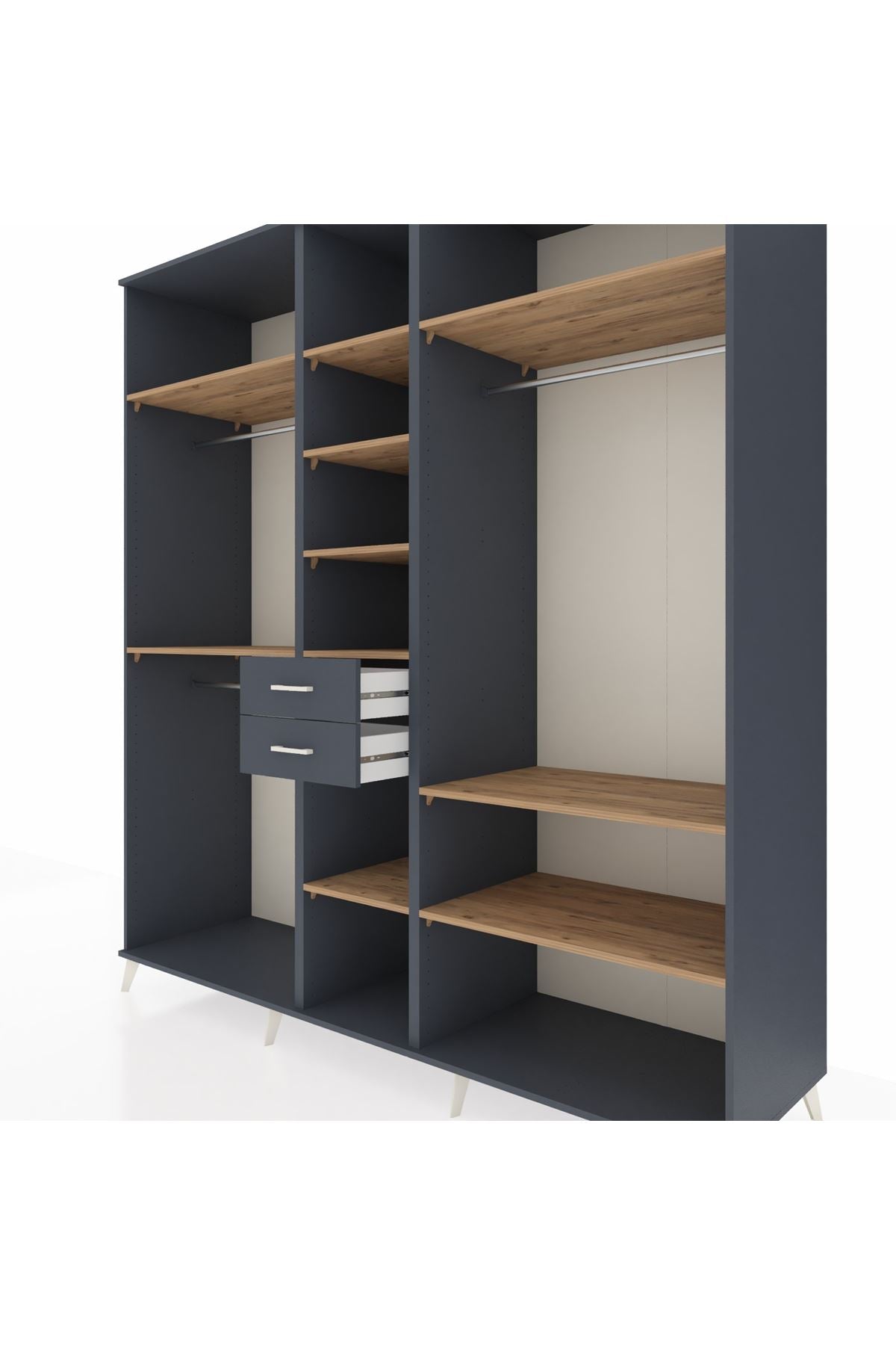 Kronos Dolap 10 Raflı 2 Çekmeceli 3 Askılı 220x59x243 - S784M052V11C