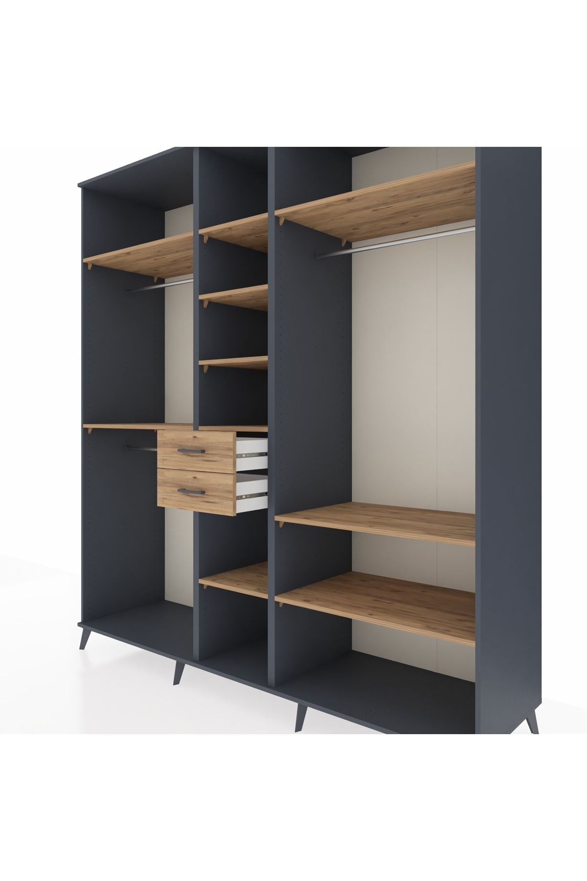 Kronos Dolap 10 Raflı 2 Çekmeceli 3 Askılı 220x59x243 - S784M052V12C