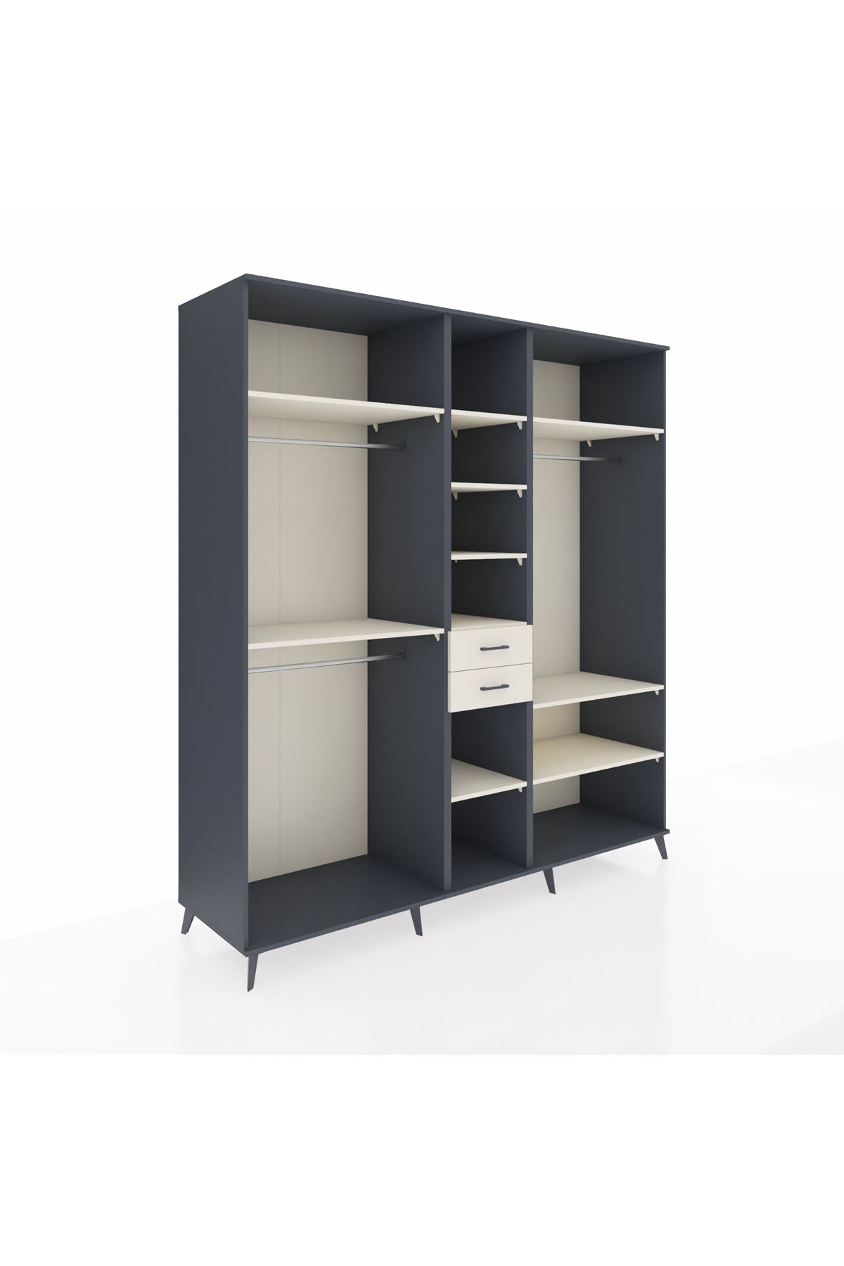 Kronos Dolap 10 Raflı 2 Çekmeceli 3 Askılı 220x59x243 - S784M052V13C