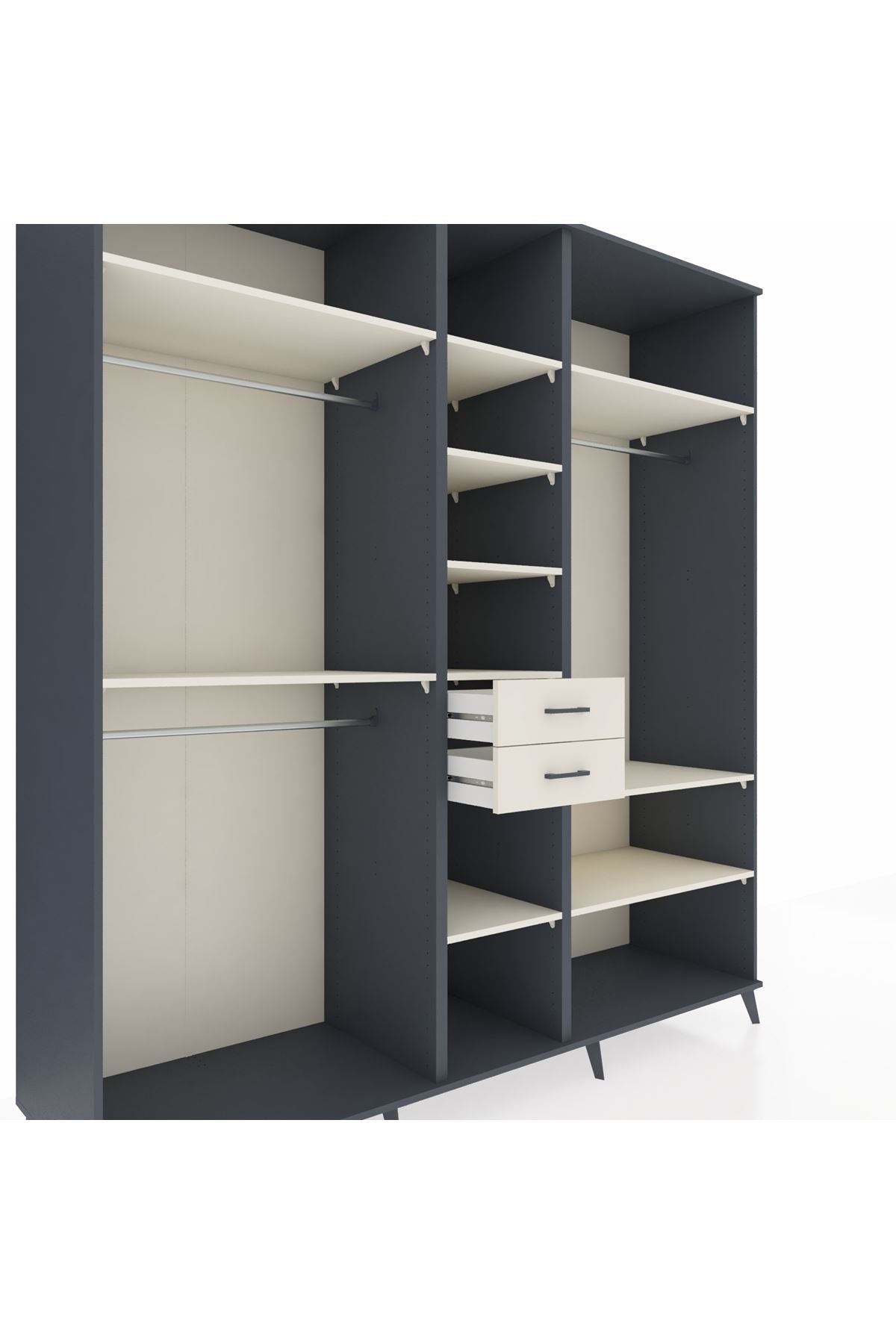 Kronos Dolap 10 Raflı 2 Çekmeceli 3 Askılı 220x59x243 - S784M052V13C