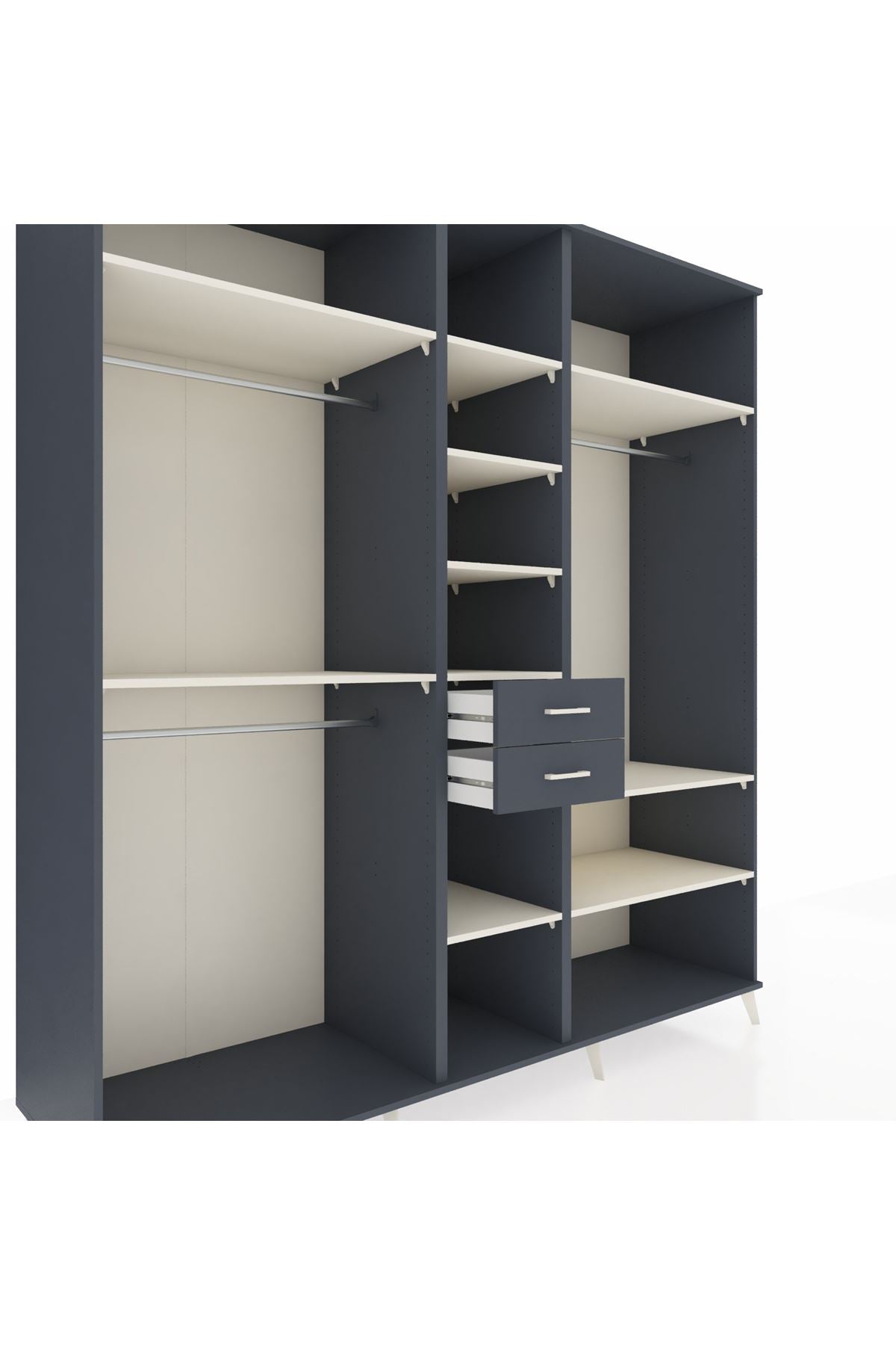 Kronos Dolap 10 Raflı 2 Çekmeceli 3 Askılı 220x59x243 - S784M052V14C
