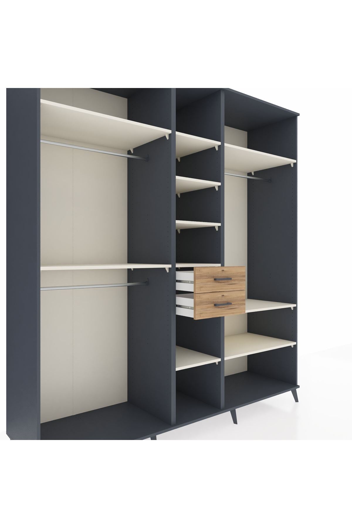 Kronos Dolap 10 Raflı 2 Çekmeceli 3 Askılı 220x59x243 - S784M052V15C