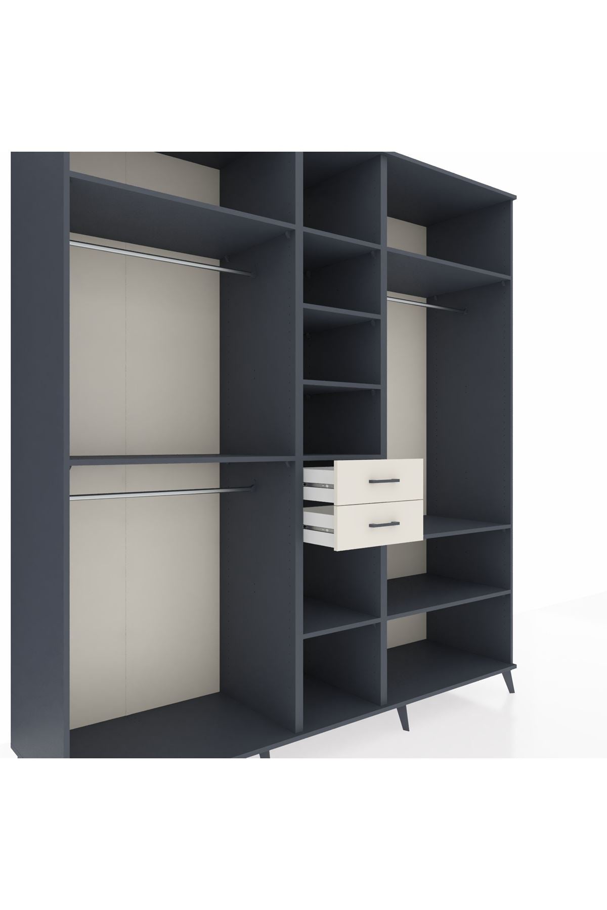 Kronos Dolap 10 Raflı 2 Çekmeceli 3 Askılı 220x59x243 - S784M052V16C