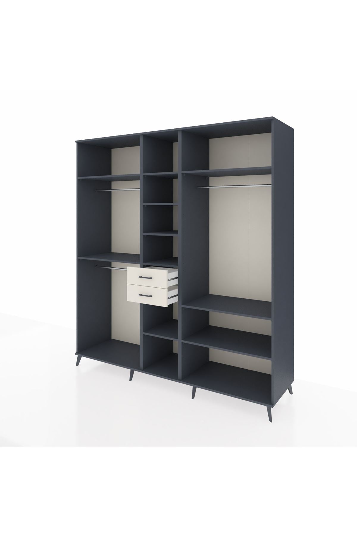 Kronos Dolap 10 Raflı 2 Çekmeceli 3 Askılı 220x59x243 - S784M052V16C