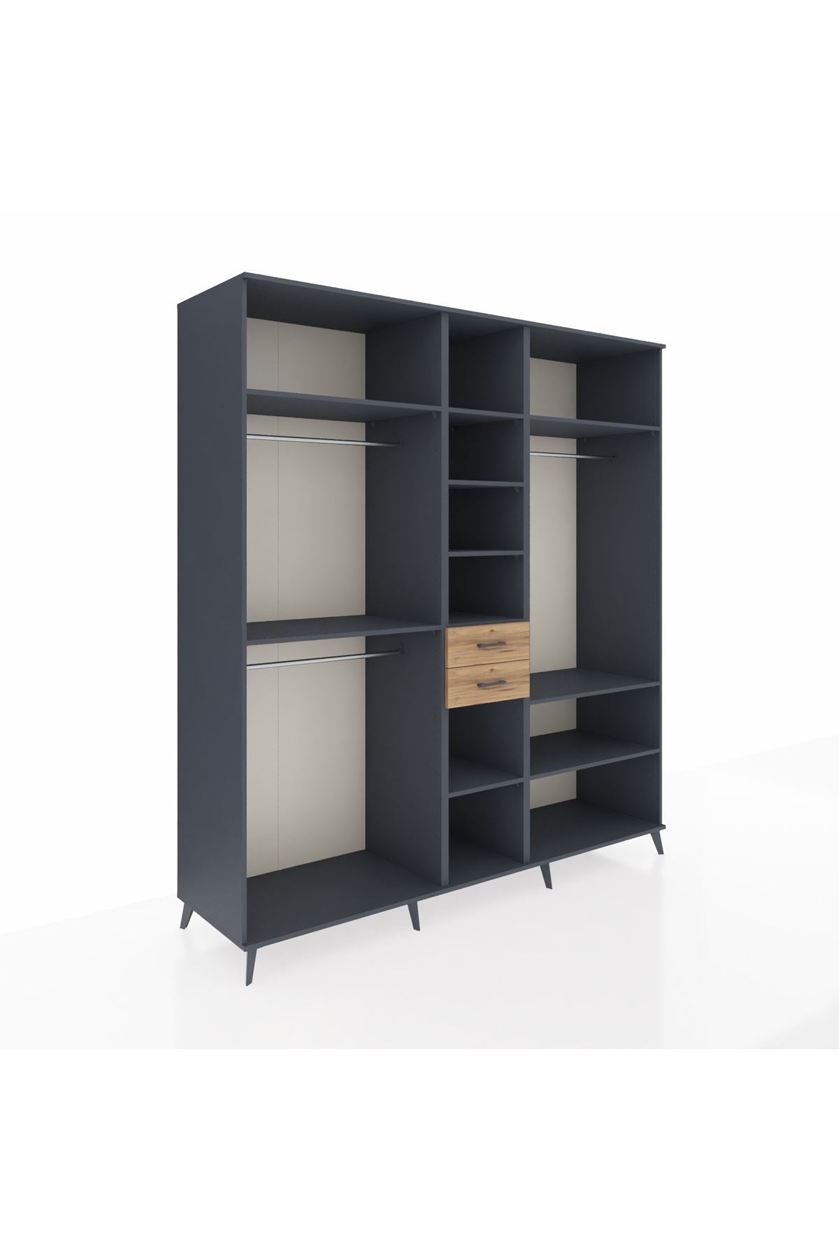 Kronos Dolap 10 Raflı 2 Çekmeceli 3 Askılı 220x59x243 - S784M052V18C