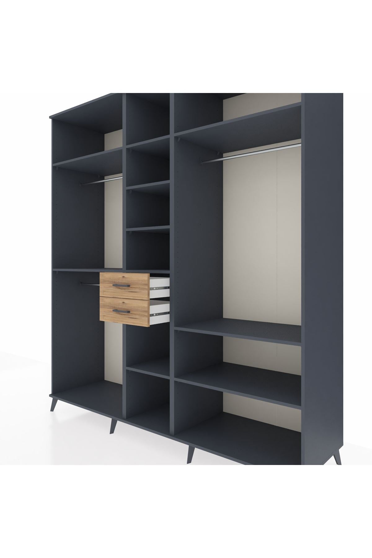 Kronos Dolap 10 Raflı 2 Çekmeceli 3 Askılı 220x59x243 - S784M052V18C