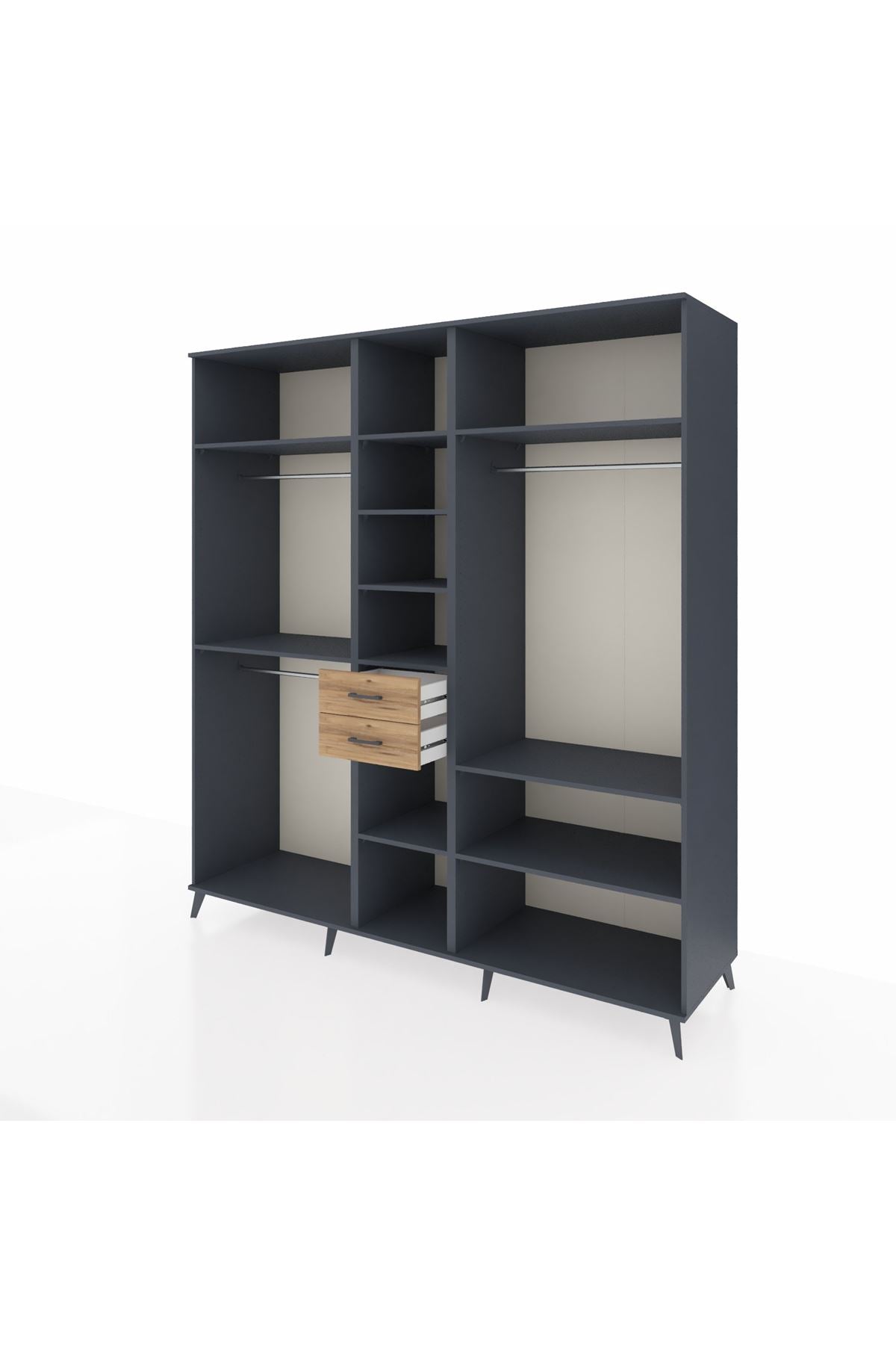 Kronos Dolap 10 Raflı 2 Çekmeceli 3 Askılı 220x59x243 - S784M052V18C