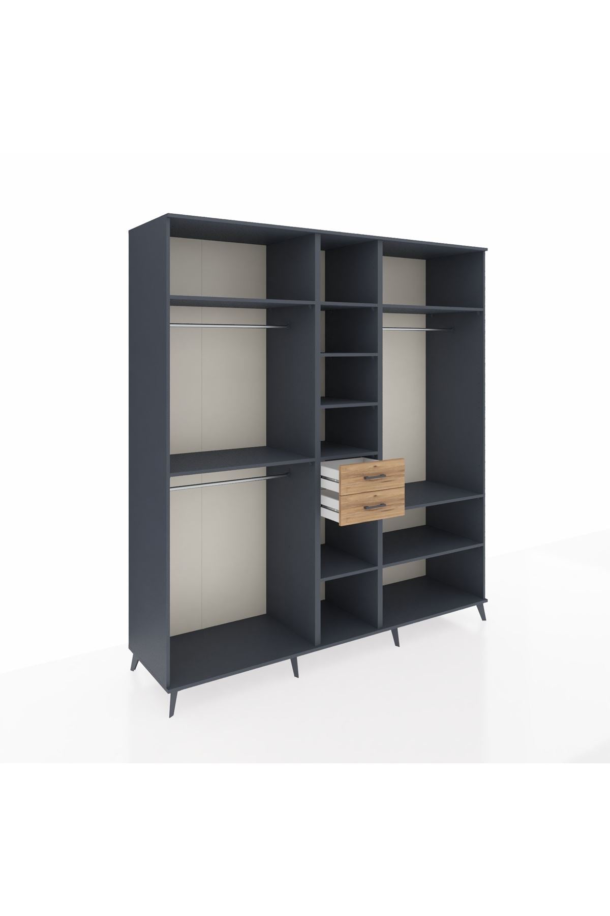 Kronos Dolap 10 Raflı 2 Çekmeceli 3 Askılı 220x59x243 - S784M052V18C