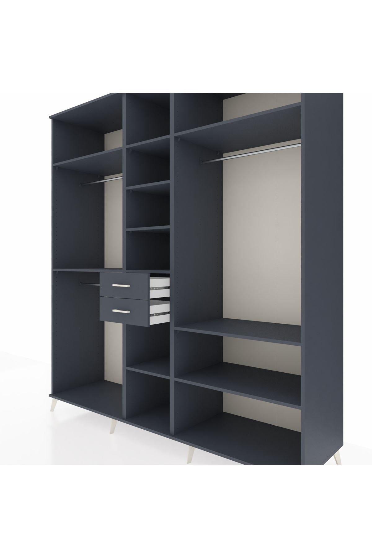 Kronos Dolap 10 Raflı 2 Çekmeceli 3 Askılı 220x59x243 - S784M052V17C
