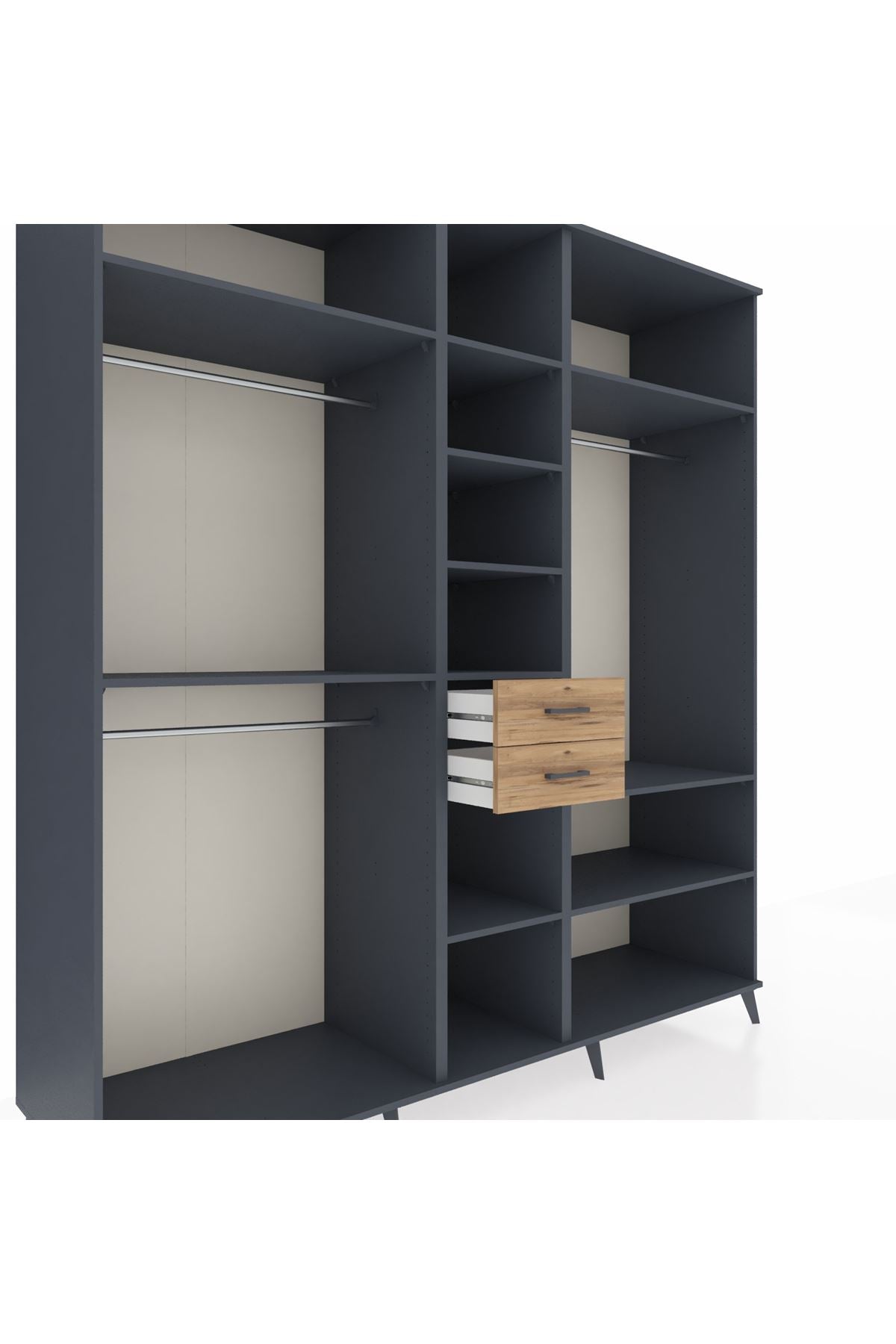 Kronos Dolap 10 Raflı 2 Çekmeceli 3 Askılı 220x59x243 - S784M052V18C
