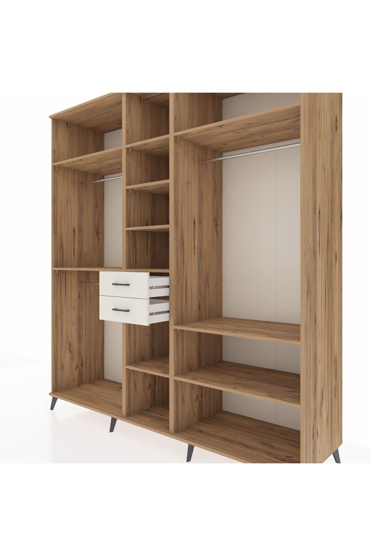 Kronos Dolap 10 Raflı 2 Çekmeceli 3 Askılı 220x59x243 - S784M052V19C