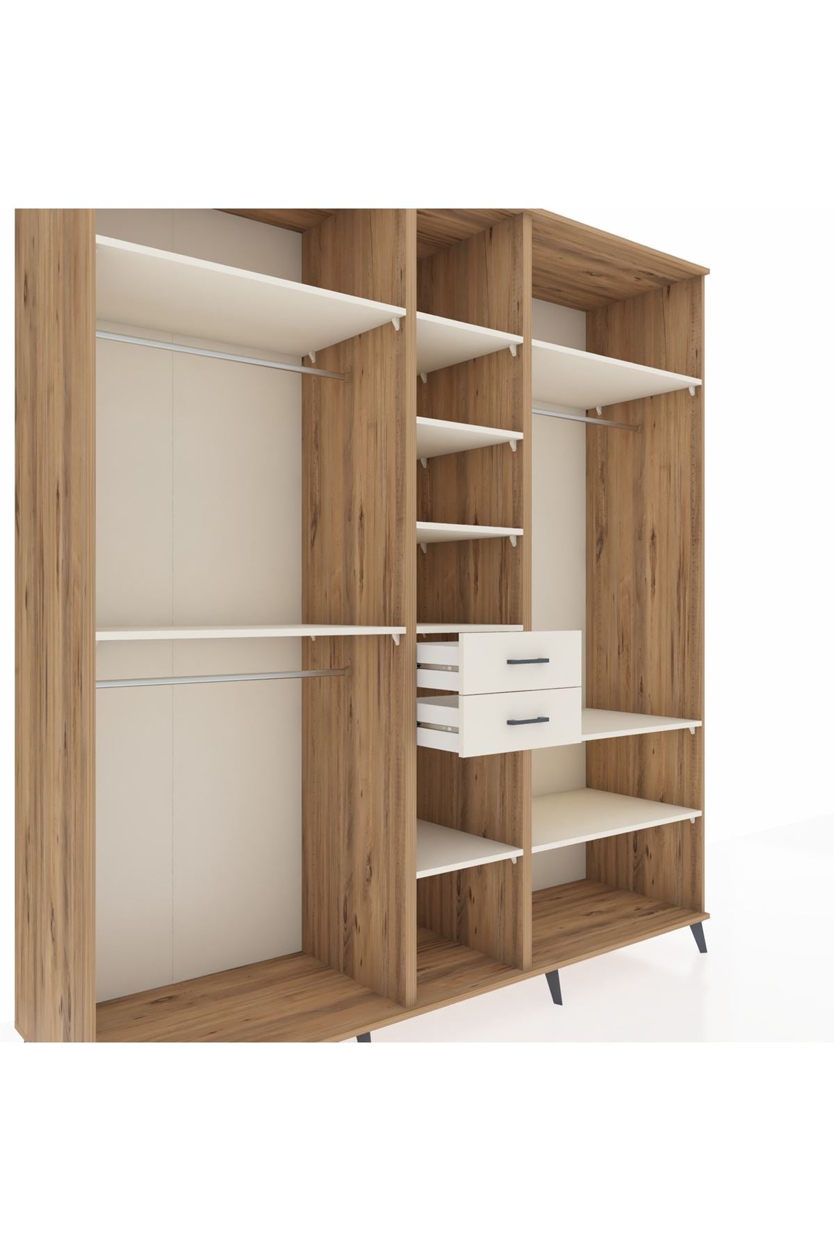 Kronos Dolap 10 Raflı 2 Çekmeceli 3 Askılı 220x59x243 - S784M052V22C