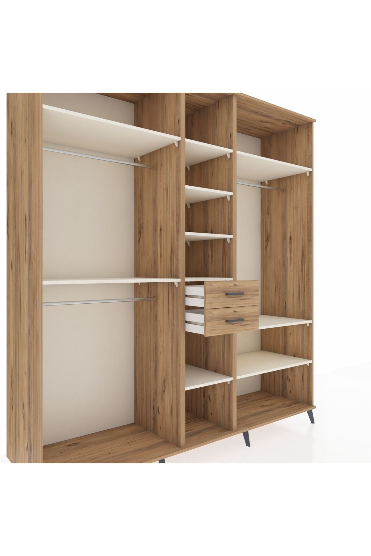 Kronos Dolap 10 Raflı 2 Çekmeceli 3 Askılı 220x59x243 - S784M052V24C