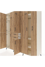 Kronos Dolap 10 Raflı 2 Çekmeceli 3 Askılı 220x59x243 - S784M053V03C