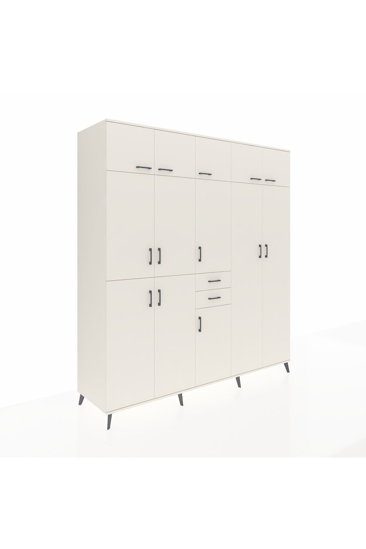 Kronos Dolap 10 Raflı 2 Çekmeceli 3 Askılı 220x59x243 - S784M053V04C