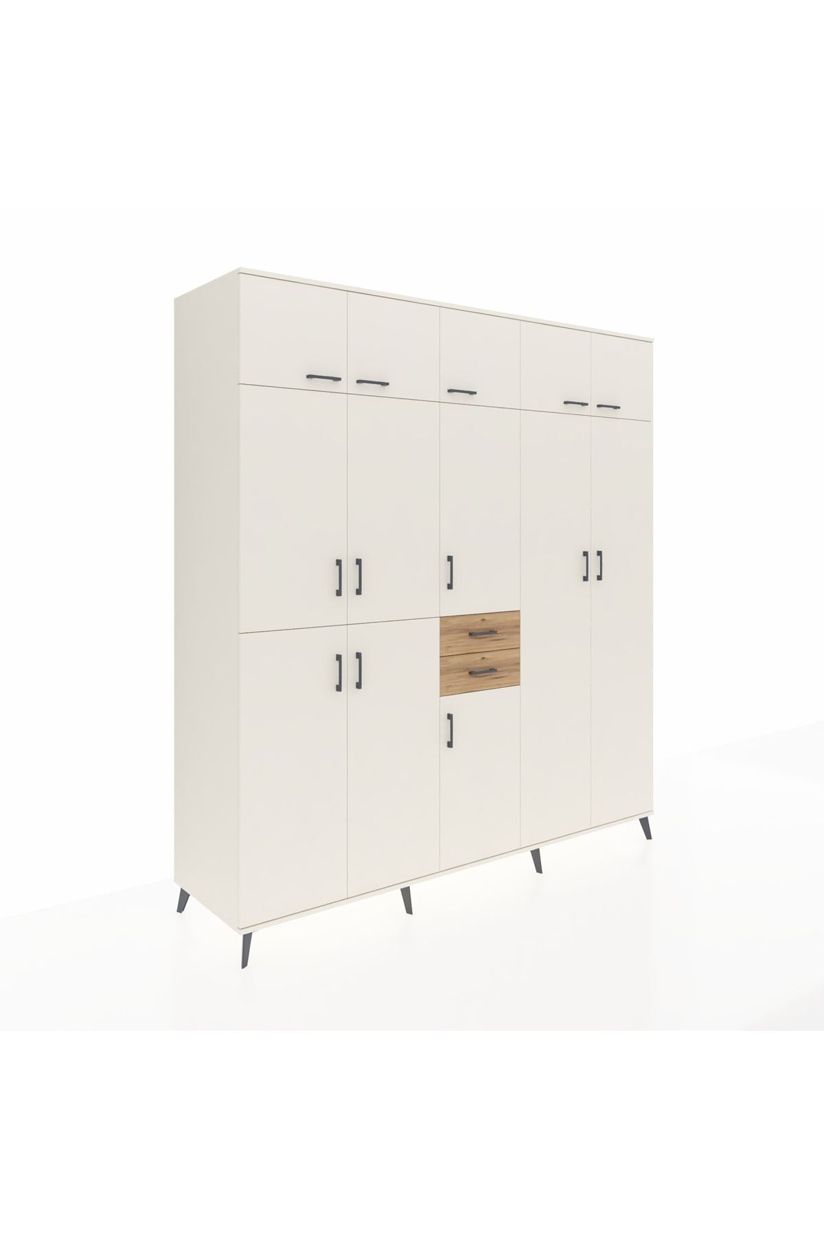 Kronos Dolap 10 Raflı 2 Çekmeceli 3 Askılı 220x59x243 - S784M053V06C