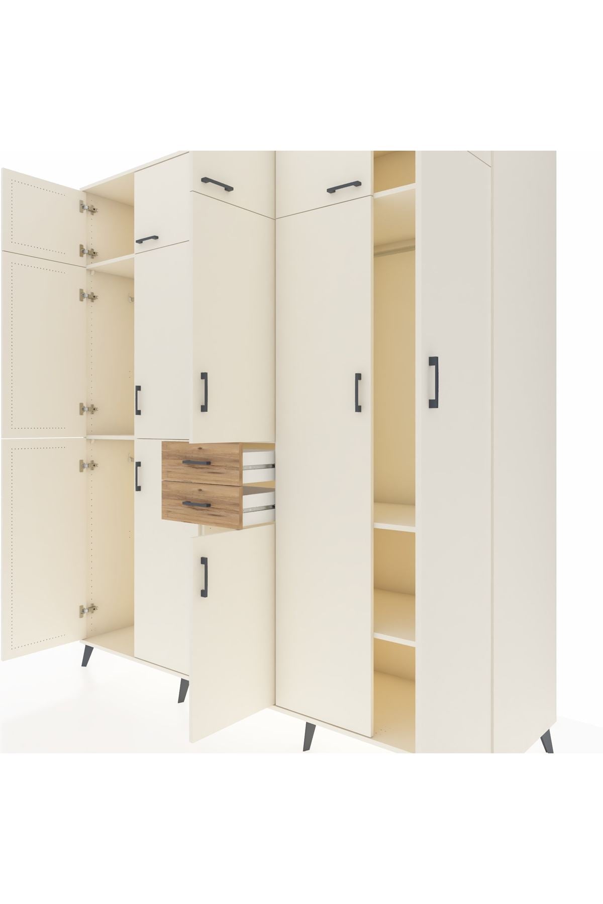 Kronos Dolap 10 Raflı 2 Çekmeceli 3 Askılı 220x59x243 - S784M053V06C