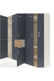 Kronos Dolap 10 Raflı 2 Çekmeceli 3 Askılı 220x59x243 - S784M053V09C