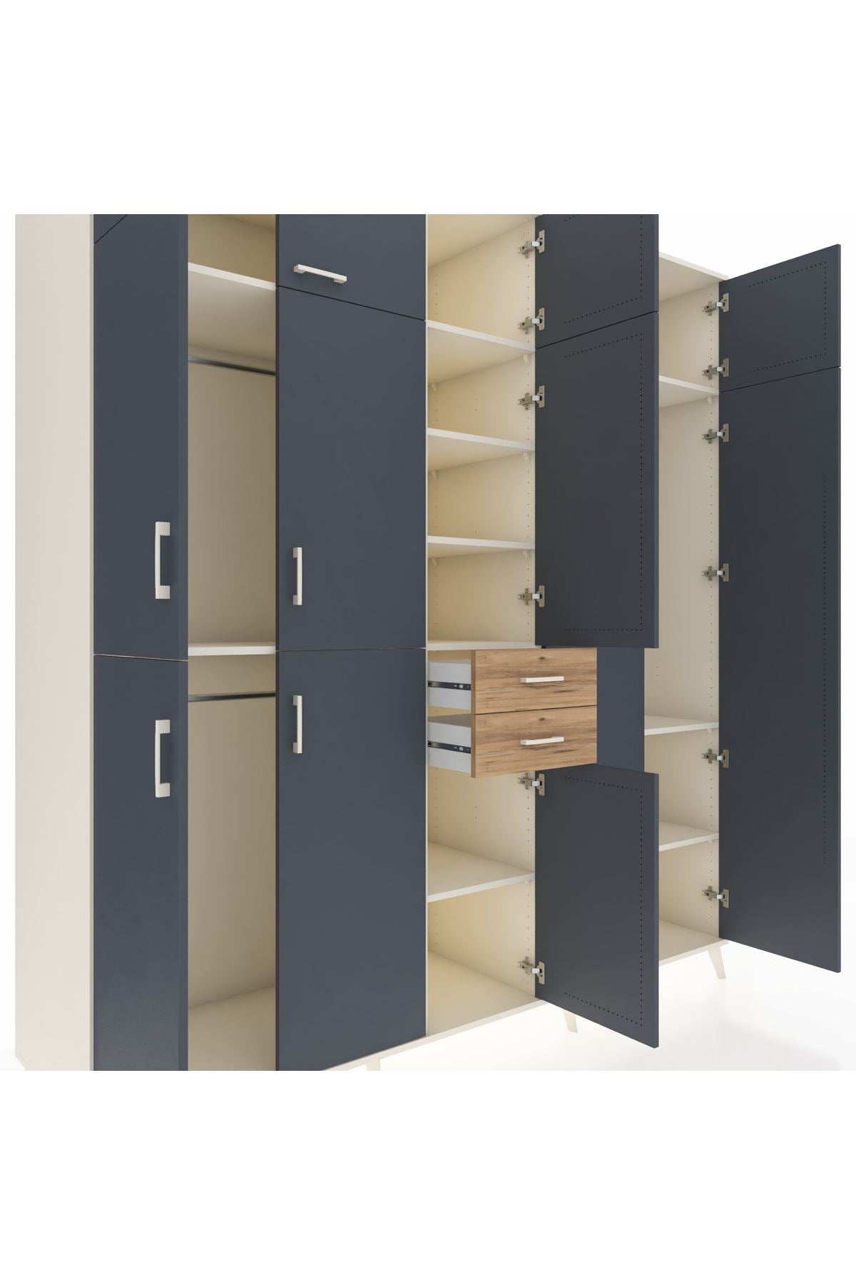 Kronos Dolap 10 Raflı 2 Çekmeceli 3 Askılı 220x59x243 - S784M053V09C