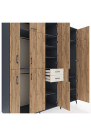 Kronos Dolap 10 Raflı 2 Çekmeceli 3 Askılı 220x59x243 - S784M053V10C