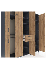 Kronos Dolap 10 Raflı 2 Çekmeceli 3 Askılı 220x59x243 - S784M053V12C