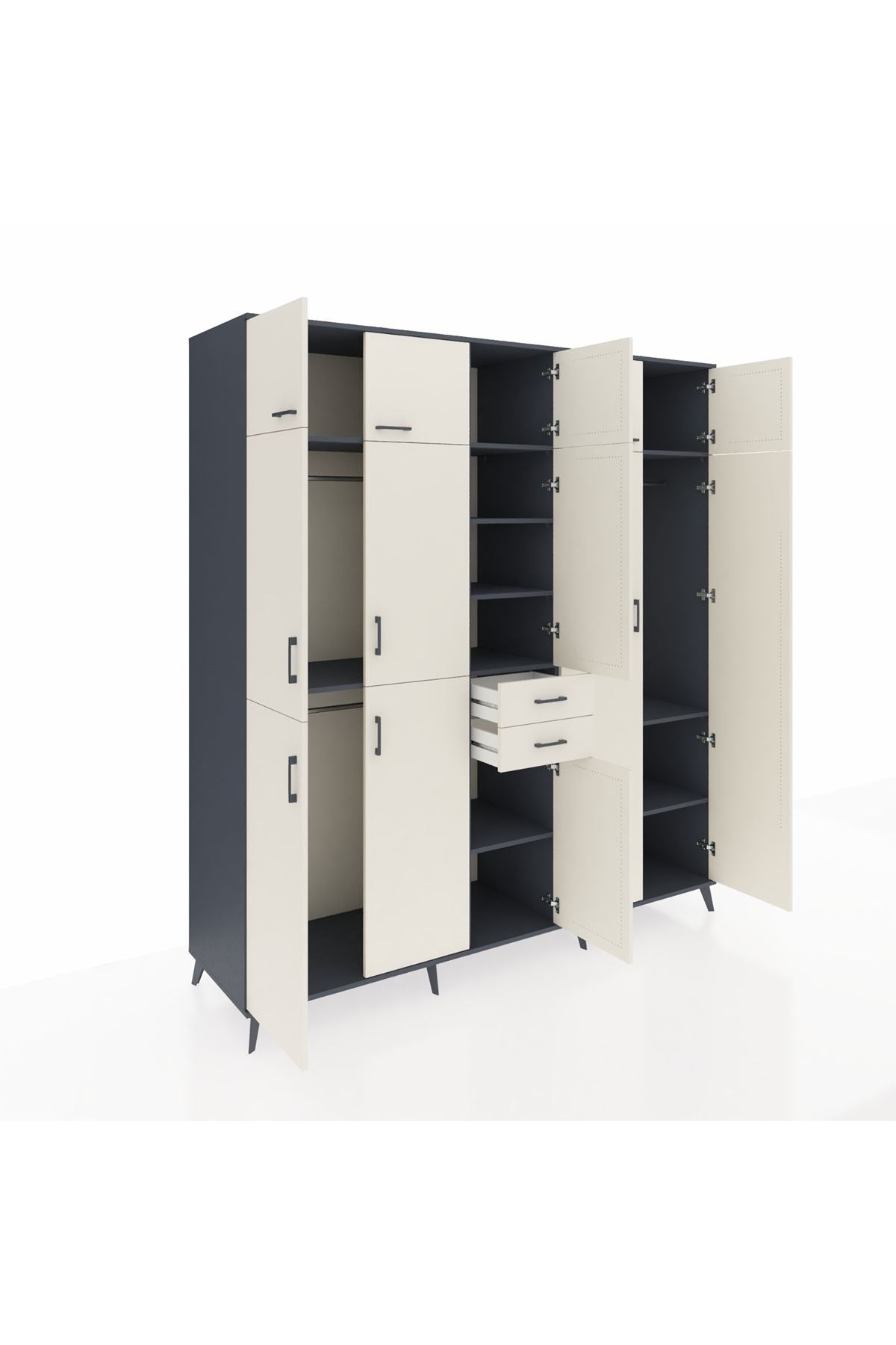 Kronos Dolap 10 Raflı 2 Çekmeceli 3 Askılı 220x59x243 - S784M053V13C