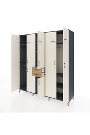 Kronos Dolap 10 Raflı 2 Çekmeceli 3 Askılı 220x59x243 - S784M053V15C