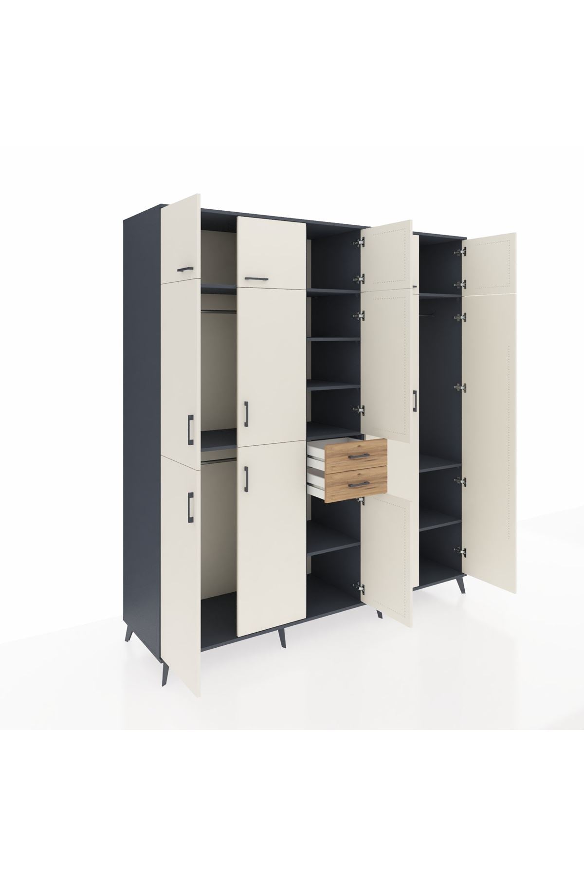 Kronos Dolap 10 Raflı 2 Çekmeceli 3 Askılı 220x59x243 - S784M053V15C