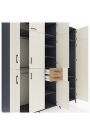 Kronos Dolap 10 Raflı 2 Çekmeceli 3 Askılı 220x59x243 - S784M053V15C