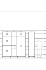 Kronos Dolap 10 Raflı 2 Çekmeceli 3 Askılı 220x59x243 - S784M053V19C