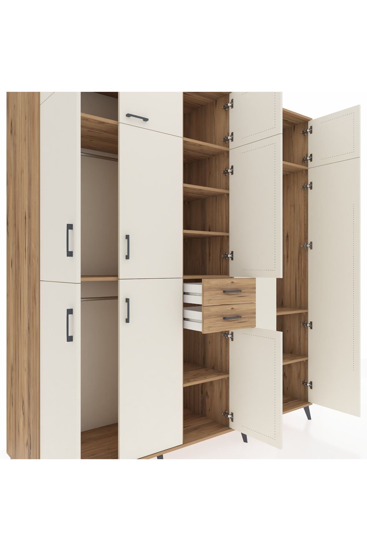 Kronos Dolap 10 Raflı 2 Çekmeceli 3 Askılı 220x59x243 - S784M053V24C