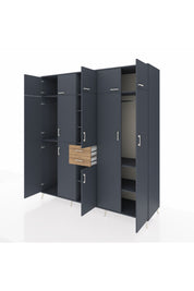 Kronos Dolap 10 Raflı 2 Çekmeceli 3 Askılı 220x59x243 - S784M053V18C