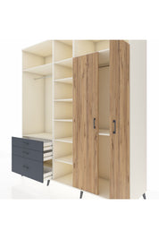 Kronos Dolap 10 Raflı 3 Çekmeceli 2 Askılı 220x59x243 - S784M054V02C