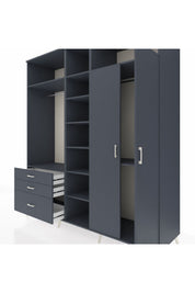 Kronos Dolap 10 Raflı 3 Çekmeceli 2 Askılı 220x59x243 - S784M054V17C