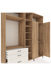 Kronos Dolap 10 Raflı 3 Çekmeceli 2 Askılı 220x59x243 - S784M054V19C
