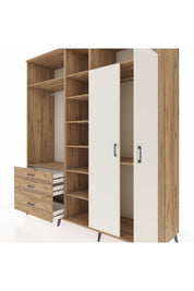 Kronos Dolap 10 Raflı 3 Çekmeceli 2 Askılı 220x59x243 - S784M054V24C
