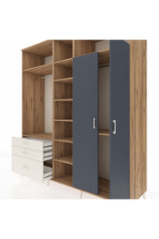 Kronos Dolap 10 Raflı 3 Çekmeceli 2 Askılı 220x59x243 - S784M054V25C