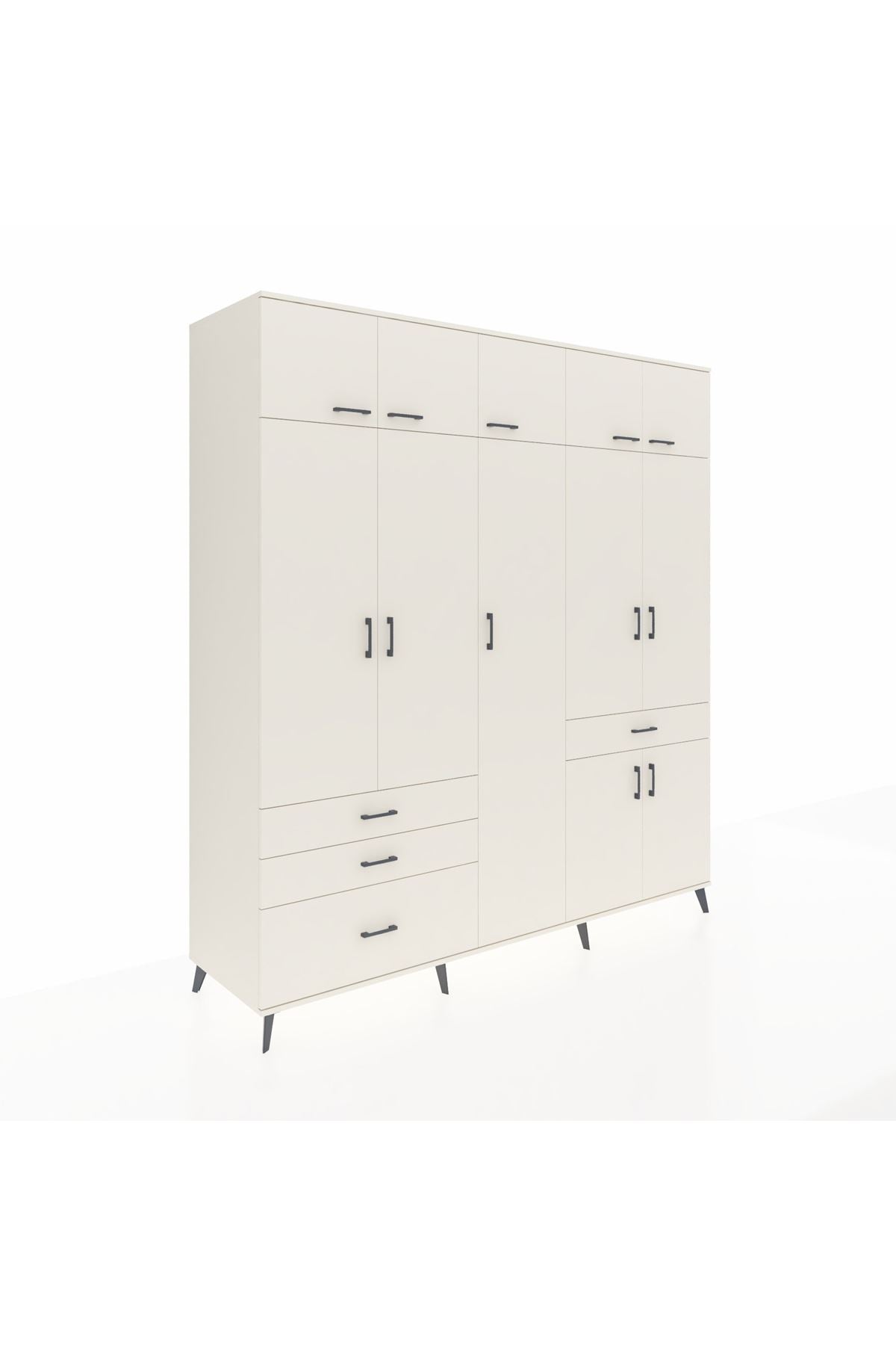 Kronos Dolap 11 Raflı 4 Çekmeceli 2 Askılı 220x59x243 - S784M055V04C
