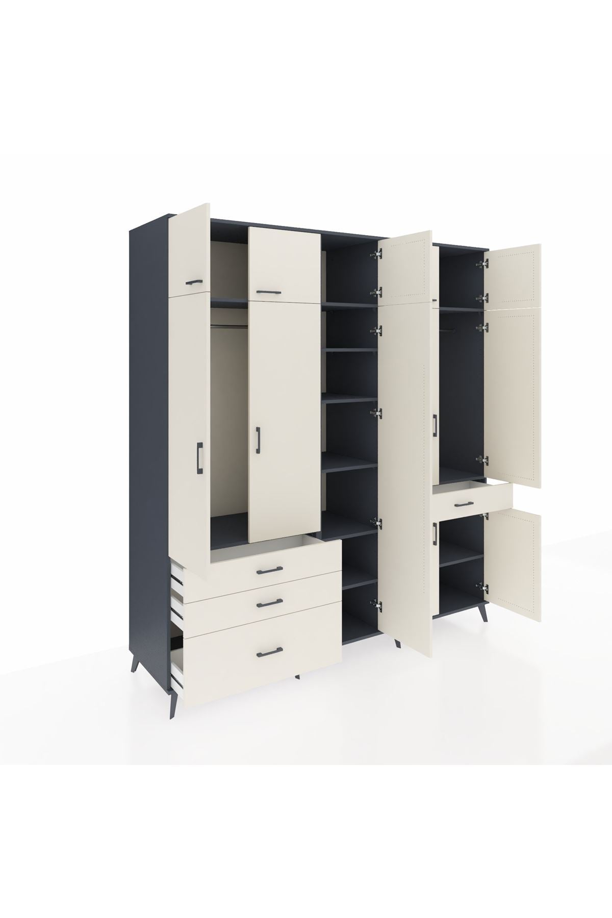 Kronos Dolap 11 Raflı 4 Çekmeceli 2 Askılı 220x59x243 - S784M055V13C