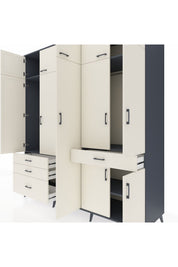 Kronos Dolap 11 Raflı 4 Çekmeceli 2 Askılı 220x59x243 - S784M055V13C