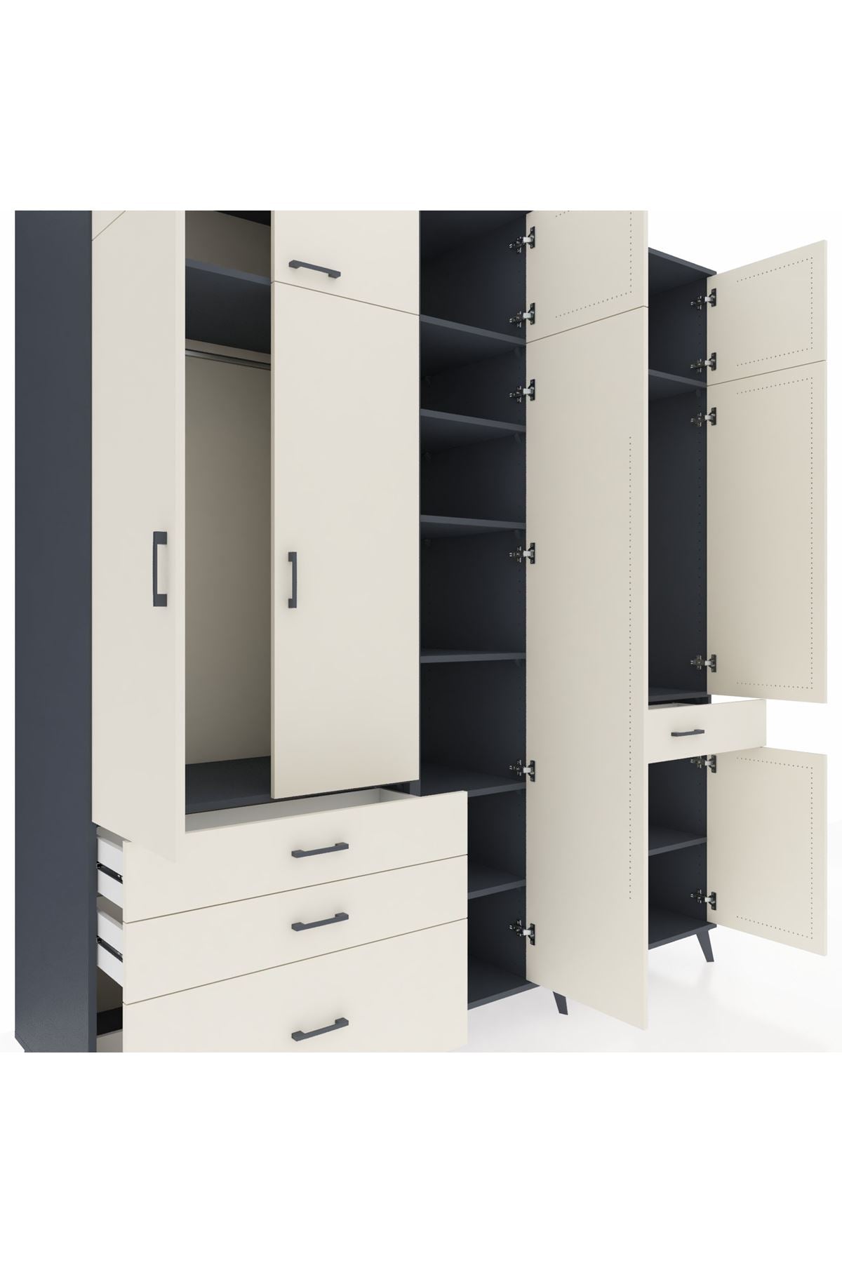 Kronos Dolap 11 Raflı 4 Çekmeceli 2 Askılı 220x59x243 - S784M055V13C