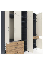 Kronos Dolap 11 Raflı 4 Çekmeceli 2 Askılı 220x59x243 - S784M055V15C