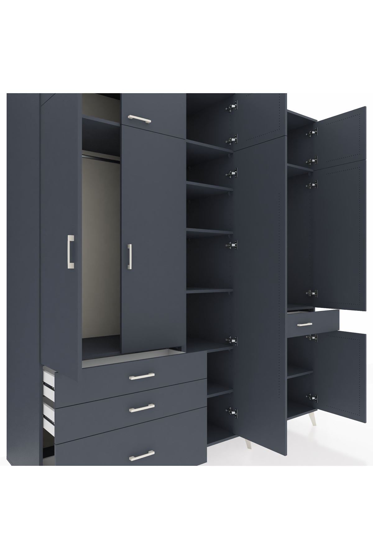 Kronos Dolap 11 Raflı 4 Çekmeceli 2 Askılı 220x59x243 - S784M055V17C