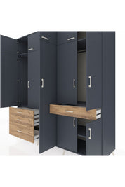Kronos Dolap 11 Raflı 4 Çekmeceli 2 Askılı 220x59x243 - S784M055V18C